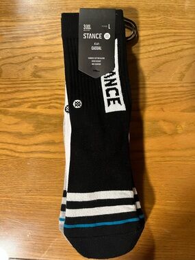 Stance Kid’s Casual Crew Socks - Black, White & Teal Accent